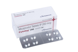 A box and strips of Generic Misoprostol (200mcg) Tablet