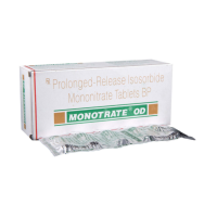 A box and a strip of Generic Isosorbide Mononitrate (50mg) Tablet
