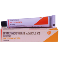 A pack and a tube of Betamethasone (0.1%) + Salicylic Acid (3%) Generic Ointment