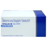 A pack and a strip of Sitagliptin + Metformin