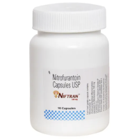 A bottle of Nitrofurantoin 100mg Caps