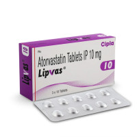 Box and few strips of generic Atorvastatin Calcium 10mg tablets