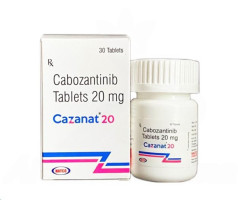 A box and a bottle of Generic Cabometyx 20mg Tab
