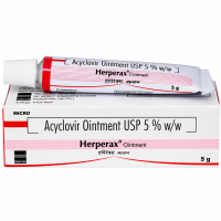A box and a tube of Generic Acyclovir (5%) Ointment