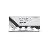 A pack and a strip of Generic Dutasteride (0.5mg) Tablet