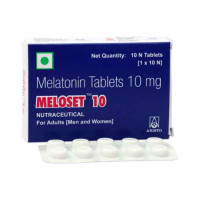 A box and a strip of Melatonin (10mg) Generic Tablet