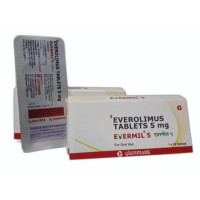 A pack and a box of Generic Everolimus (5mg) Tablet
