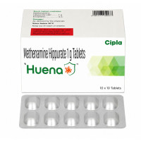 A box and a strip of Generic Methenamine Hippurate (1gm) Tablet