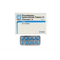 A pack and a strip of Phenergan (10mg) Tabs