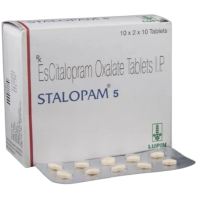 Box and a blister of generic Escitalopram Oxalate 5mg tablets