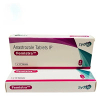 Box and a few strips of generic Anastrozole 1mg tablets