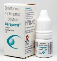 Box pack and a dropper bottle of generic bimatoprost Eye Drops 0.03, 3 ML