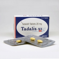 Box and two strips of generic Tadalafil 20mg tablets