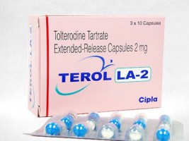 Box and blister strip of generic Tolterodine 2mg Caps