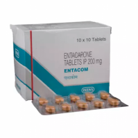 Box and a blister of Generic Comtan 200mg Tab - Entacapone
