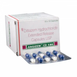 Box and a strip of Generic Cardizem 180 mg Tab - Diltiazem