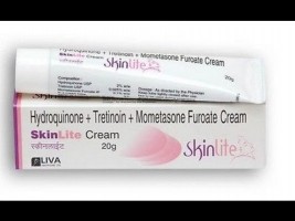 A tube and a box of Generic Hydroquinone ( 2 % ) + Mometasone ( 0.1 % ) + Tretinoin ( 0.025 % ) 20gm Cream