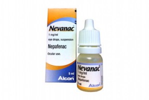 Box and a dropper bottle of generic Nepafenac 0.1 %  Eye Drop 5ml