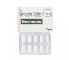 A box and a blister pack of generic Nevirapine 200mg Tab