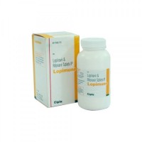 A box and a bottle of generic Lopinavir (200mg) + Ritonavir (50 mg) Tab