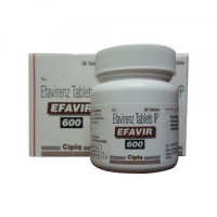 A bottle and a box pack of generic Efavirenz (600mg) Tab