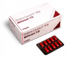 Box and a blister of Generic Procardia 10 mg Caps - Nifedipine
