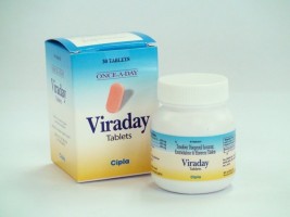 A box pack and a bottle of generic Emtricitabine (200mg) + Tenofovir (300mg) + Efavirenz (600mg) Tab