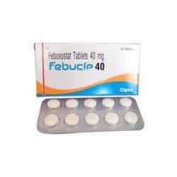 Box and a blister of Generic Uloric 40 mg Tab - Febuxostat