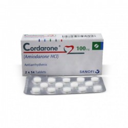 Box and a blister of Generic Pacerone 100 mg Tab - Amiodarone