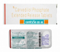 Box and strip of Generic Coreg CR 40 mg Tab - Carvedilol