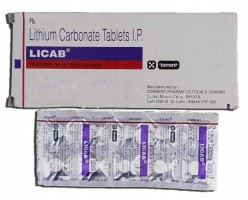 Box and a blister of generic Lithium (300mg) Tab