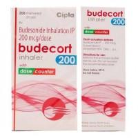 Front and backside of Budesonide 200mcg Inhaler Box pack