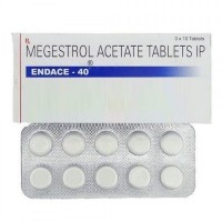 Box and a strip of generic Megestrol 40mg Tab