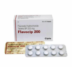 A box and two strips of Flavoxate 200mg Tab