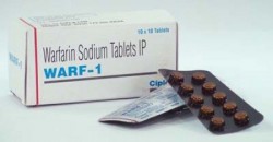 Box pack and two blisters of generic Warfarin 1mg Tablet