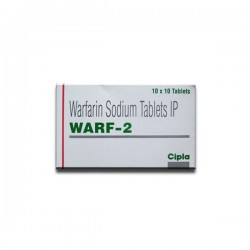 Box of generic Warfarin 2mg Tablet