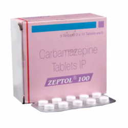 Box pack and a blister of Generic Tegretol 100 mg Tab - Carbamazepine