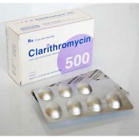 Strip and a box pack of generic Clarithromycin 500mg Tablet