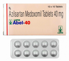 A box and a strip of Azilsartan medoxomil 40mg Tab