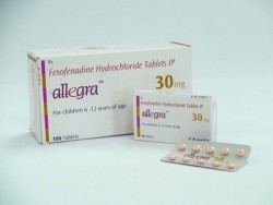 Box and blister strip of generic Fexofenadine (30mg)