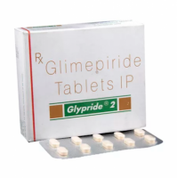 Box and Blister strip of generic Glimepiride 2mg tablets