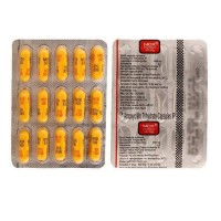 Front and back of generic amoxicillin 500mg capsule blister strip