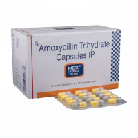 Box and blister strip of generic amoxicillin 250mg capsule
