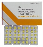 Box and blister strips of generic Clomipramine (25mg)