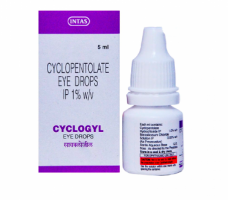 A box and a dropper of Cyclopentolate 1% Eye Drops