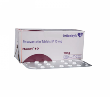 Box and blister strip of generic Rosuvastatin Calcium 10mg tablets