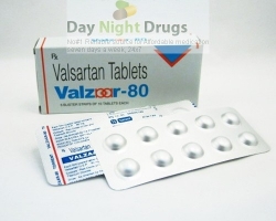 Box and blister strips of generic Valsartan 80mg tablets