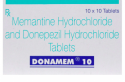 Box of Donepezil (5mg) and Memantine (10mg) Tablets