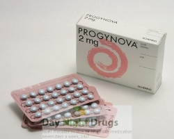 Box pack and few strips of generic Kliogest 2mg tablet - estradiol