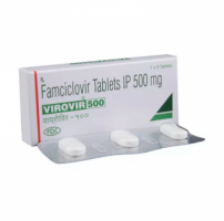 Box and blister strip of generic famciclovir 500mg tablet